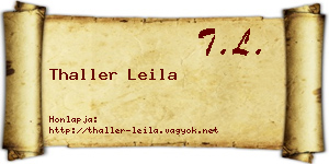 Thaller Leila névjegykártya